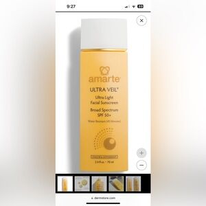 NEW Amarte Ultra Veil Sunscreen SPF 50+
